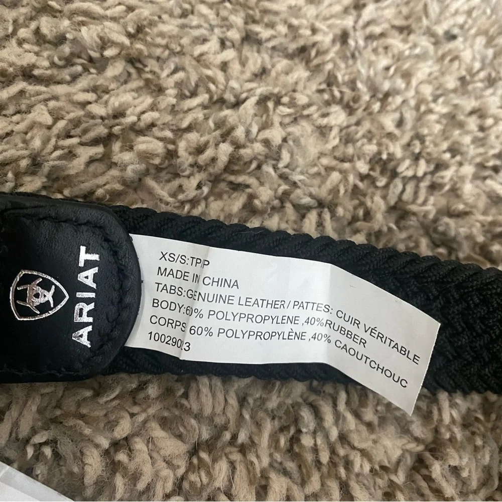 NWT Ariat Men’s Black One Rail Woven Belt Size XS/S